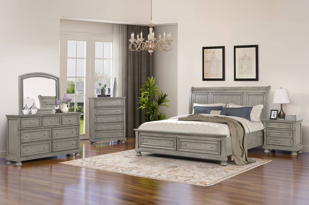 Charley Bedroom Set (Grey)